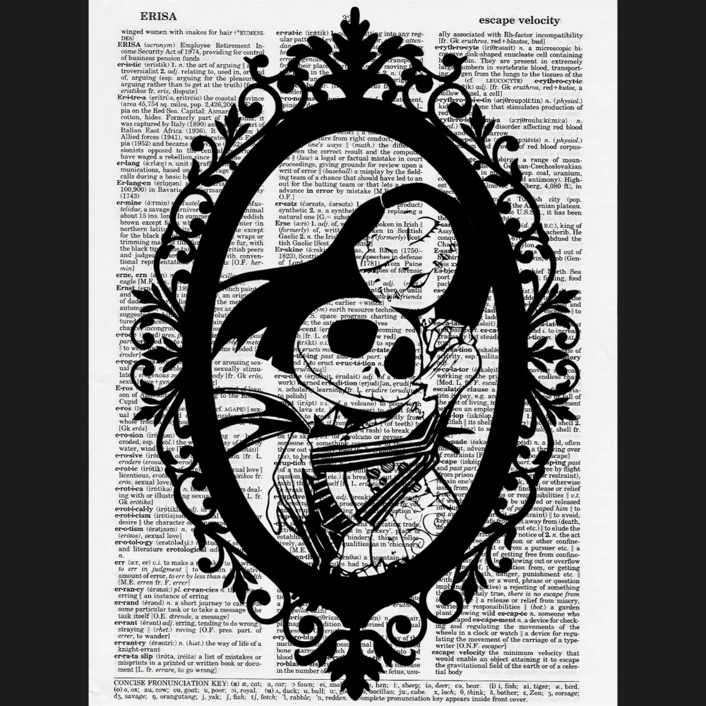 Nightmare Before Christmas Jack Sally Art Print